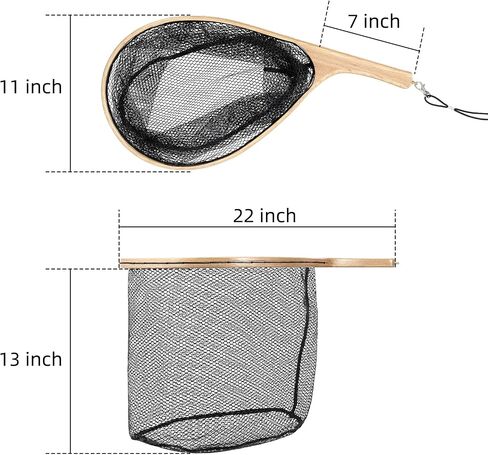 Fly Fishing Net, Soft Mesh Trout with Handle, Catch and Release Landing for Freshwater, Saltwater, Gift for Anglers & Fly Fishing Enthusiasts in Saudi Arabia