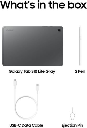 Samsung Galaxy Tab S10 Lite + غطاء كتاب ذكي ، ذاكرة الوصول العشوائي 6 جيجا بايت ، 128 جيجابايت ، 2 تيرابايت ، عمر بطارية طويل ، 10.9 بوصة ، قلم S لتدوين الملاحظات ، exynos 1380 ، دائرة للبحث ، أدوات الذكاء الاصطناعي ، رمادي in Saudi Arabia