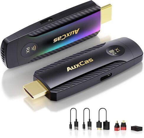 Wireless HDMI Transmitter and Receiver 330FT/100M - Mini Wireless HDMI Extender Plug & Play Portable 5G+2.4G, 4K Decode 1080P 60Hz Ultra HD, Display Adapter for TV for Video and Audio to Monitor in Saudi Arabia