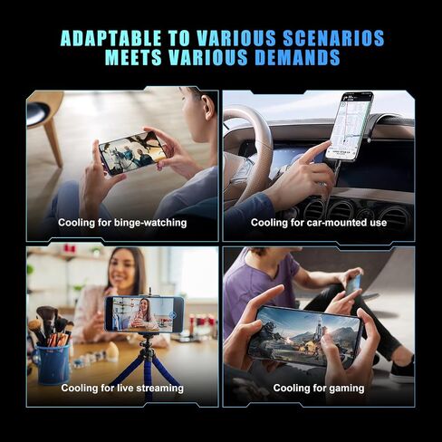 Magnetic Cell Phone Cooler with Clip, Semiconductor Mobile Phone Cooling Fan Radiator Type-C Wired with Temperature Display, Compatible with iPhone/Android/Tablet/IPad for Gaming, Live Streaming in Saudi Arabia