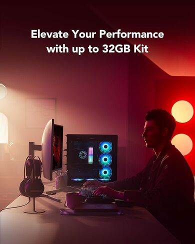 lexar ares gen2 RGB DDR5 RAM 32GB KIT (2x16GB) 6000MHz CL30 ، 288-Pin UDIMM STEP ، ذاكرة كمبيوتر ألعاب PC ، لـ Intel XMP 3.0/AMD Expo/CL30-38-38-76/1.4V (LD5U1G60C30C30BR-RGD) in Kuwait
