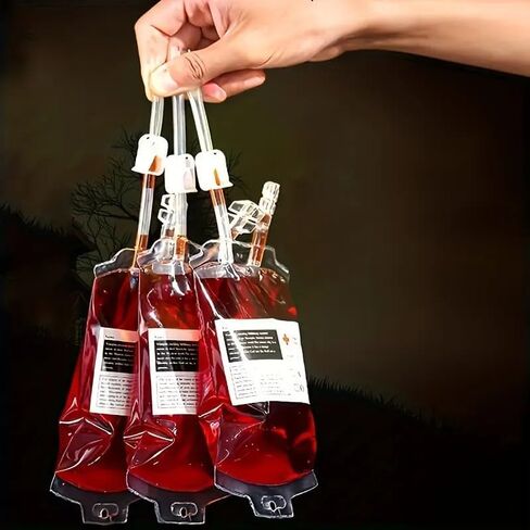 Halloween Drink Bag for Halloweeen Party，Vampire Blood Bag Decoration（1pcs） in Saudi Arabia