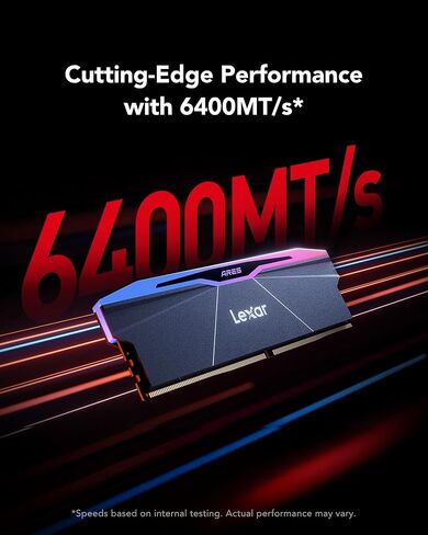 lexar ares gen2 RGB DDR5 RAM 32GB KIT (2x16GB) 6000MHz CL30 ، 288-Pin UDIMM STEP ، ذاكرة كمبيوتر ألعاب PC ، لـ Intel XMP 3.0/AMD Expo/CL30-38-38-76/1.4V (LD5U1G60C30C30BR-RGD) in Kuwait