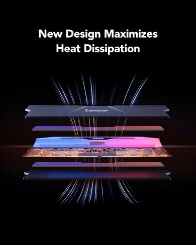lexar ares gen2 RGB DDR5 RAM 32GB KIT (2x16GB) 6000MHz CL30 ، 288-Pin UDIMM STEP ، ذاكرة كمبيوتر ألعاب PC ، لـ Intel XMP 3.0/AMD Expo/CL30-38-38-76/1.4V (LD5U1G60C30C30BR-RGD) in Kuwait