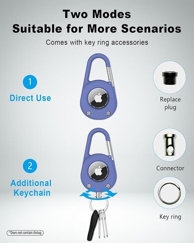 SCALLOP for AirTag (1st & 2nd Gen) Keychain with Carabiner,Thick Hard PC Air Tag Holder,IPX8 Waterproof,Secure Lock in Kuwait