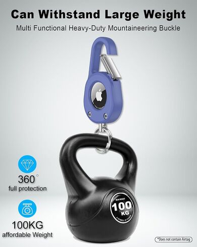 SCALLOP for AirTag (1st & 2nd Gen) Keychain with Carabiner,Thick Hard PC Air Tag Holder,IPX8 Waterproof,Secure Lock in Kuwait