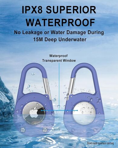 SCALLOP for AirTag (1st & 2nd Gen) Keychain with Carabiner,Thick Hard PC Air Tag Holder,IPX8 Waterproof,Secure Lock in Kuwait