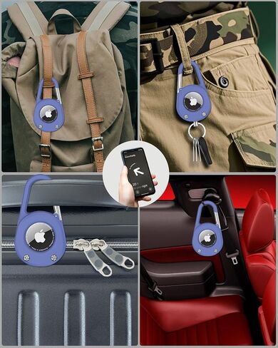 SCALLOP for AirTag (1st & 2nd Gen) Keychain with Carabiner,Thick Hard PC Air Tag Holder,IPX8 Waterproof,Secure Lock in Kuwait