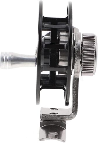 BESPORTBLE Portable Ice Fishing Reel Black All Metal Front Drag Fishing Pole Wheel Tool Compatible with Straight Handle and Sea Rods for Enhanced Angling Experience in Saudi Arabia