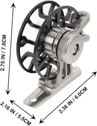 BESPORTBLE Portable Ice Fishing Reel Black All Metal Front Drag Fishing Pole Wheel Tool Compatible with Straight Handle and Sea Rods for Enhanced Angling Experience in Saudi Arabia