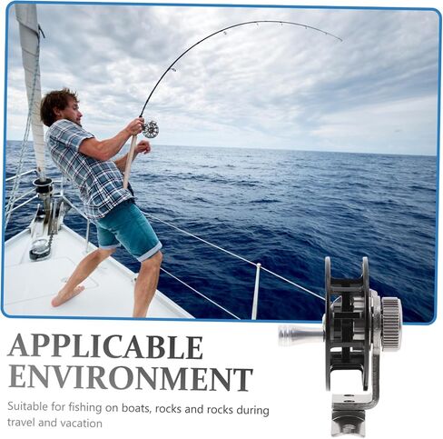 Balacoo Ice Fishing Reel Black Full Metal Rocker Arm Fishing Pole Accessory Ergonomic Handle Durable Outdoor Sea Pole Gear for Comfortable Angling Experience in Saudi Arabia