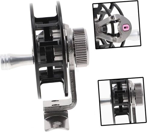 Balacoo Ice Fishing Reel Black Full Metal Rocker Arm Fishing Pole Accessory Ergonomic Handle Durable Outdoor Sea Pole Gear for Comfortable Angling Experience in Saudi Arabia