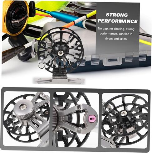 Balacoo Ice Fishing Reel Black Full Metal Rocker Arm Fishing Pole Accessory Ergonomic Handle Durable Outdoor Sea Pole Gear for Comfortable Angling Experience in Saudi Arabia