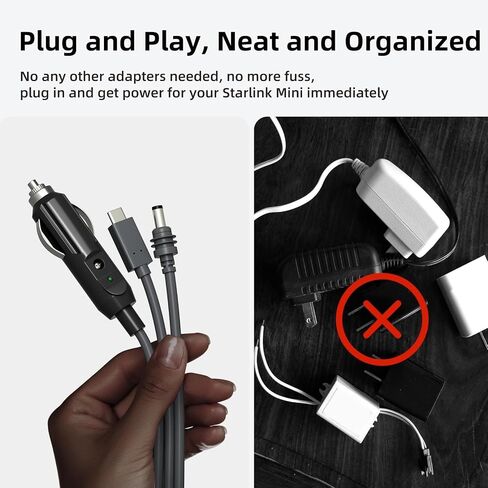 3 in 1 DC Power Cable, 100W USB C 12-24V Car Charger DC Male Plug for Satellite Accessories with 18AWG Wire for Laptops Camping (10meters) in Saudi Arabia