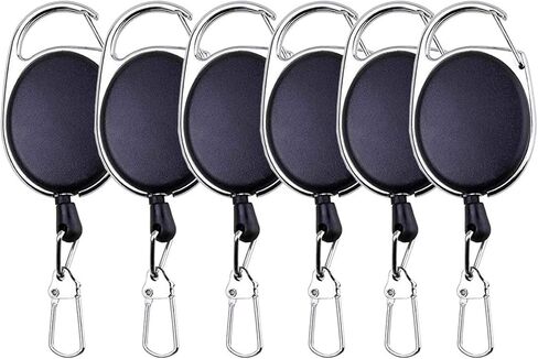 6PCS Fishing Zinger Retractors with 360 Degree Rotation Buckle for Fishing Climbing Hiking Outdoor Sports in Saudi Arabia