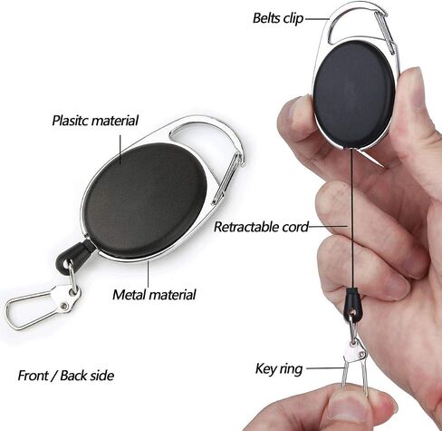 6PCS Fishing Zinger Retractors with 360 Degree Rotation Buckle for Fishing Climbing Hiking Outdoor Sports in Saudi Arabia