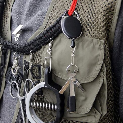 6PCS Fishing Zinger Retractors with 360 Degree Rotation Buckle for Fishing Climbing Hiking Outdoor Sports in Saudi Arabia