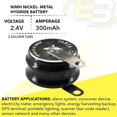 2/CP300H-TABS 2.4V 300MAH NIMH بطارية ث/علامات تبويب لأجهزة إنذار سيارة GPS in Kuwait
