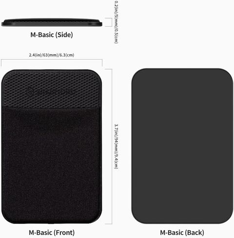 Sinjimoru for Magsafe Wallet Lycra Fabric 2600g قوة مغناطيسية آمنة محفظة متدنية مع iPhone 16 15 14 13 12 Magsafe Case M-Basic in Kuwait