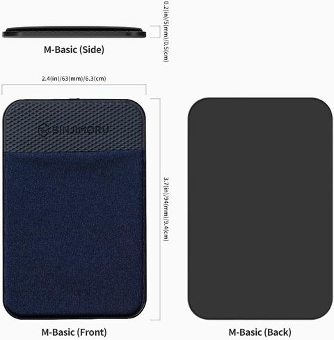 Sinjimoru for MagSafe Wallet Stretchy Lycra Fabric 2600G Secure Magnetic Strength Minimalist Wallet Compatible with iPhone 16 15 14 13 12 MagSafe Case M-Basic Black in Saudi Arabia
