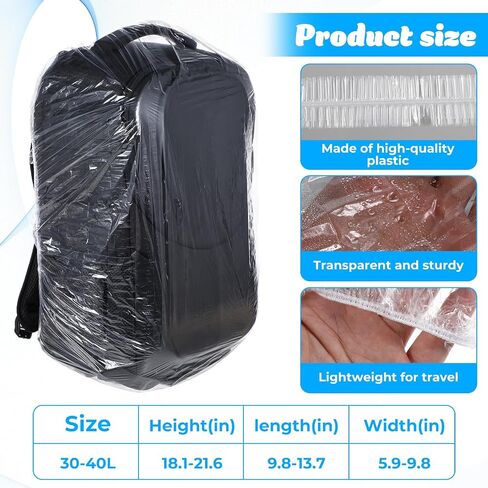 10 PCS Disposable Backpack Rain Cover Waterproof, Portable Waterproof Bag Cover Compact Raincoat Rain-Cover for Backpack Elastic Covers Protector for Outdoor Camping Hiking Cycling Emergency, 30L-40L in Saudi Arabia