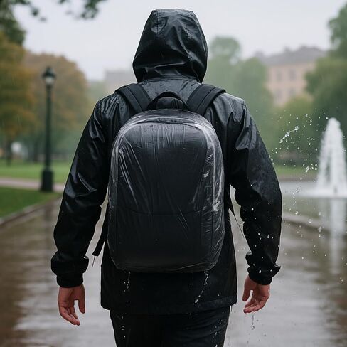 10 PCS Disposable Backpack Rain Cover Waterproof, Portable Waterproof Bag Cover Compact Raincoat Rain-Cover for Backpack Elastic Covers Protector for Outdoor Camping Hiking Cycling Emergency, 30L-40L in Saudi Arabia