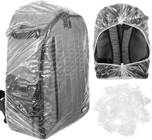 10 Pack Backpack Rain Cover, Disposable Waterproof Lightweight Backpack Cover Elastic Protector for Backpacks Outdoor Hiking Cycling Camping Travel Emergency 15-40L in Kuwait