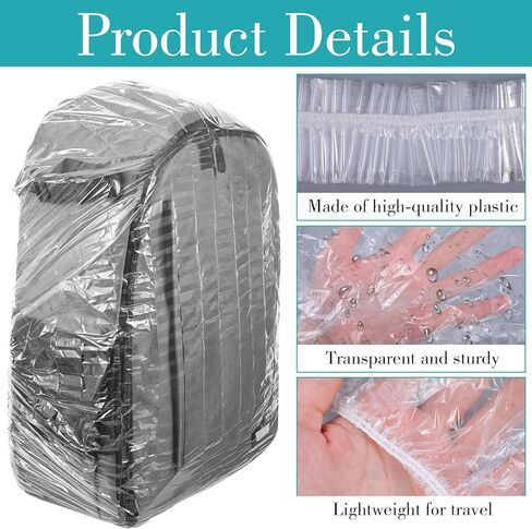 10 Pack Backpack Rain Cover, Disposable Waterproof Lightweight Backpack Cover Elastic Protector for Backpacks Outdoor Hiking Cycling Camping Travel Emergency 15-40L in Kuwait