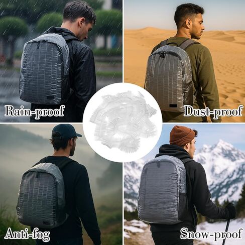 10 Pack Backpack Rain Cover, Disposable Waterproof Lightweight Backpack Cover Elastic Protector for Backpacks Outdoor Hiking Cycling Camping Travel Emergency 15-40L in Kuwait