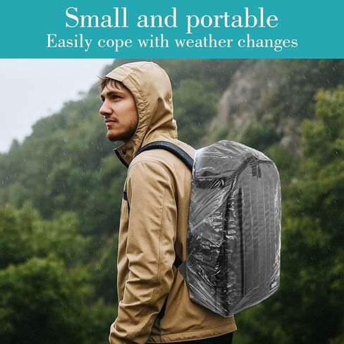 10 Pack Backpack Rain Cover, Disposable Waterproof Lightweight Backpack Cover Elastic Protector for Backpacks Outdoor Hiking Cycling Camping Travel Emergency 15-40L in Kuwait