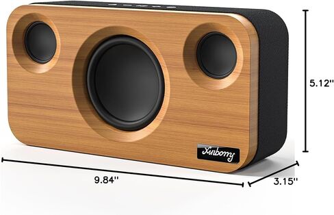 Portable Bluetooth Speaker with Deep Bass, 40W(Peak),Bluetooth 5.3,15-Hour Playtime, AUX, TF Card, 2 Way Stereo Sound Wood Home Audio for Indoor, Party, Outdoor, Camping in Kuwait