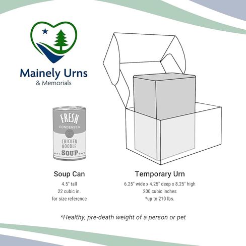 TSA Approved Fly-Safe and Temporary Travel Cremation Urn Kit for Human Ashes - Airline Friendly - 200 Cubic Inch Capacity - Airline-Ready Black Plastic Urn with Included Travel Box in Kuwait