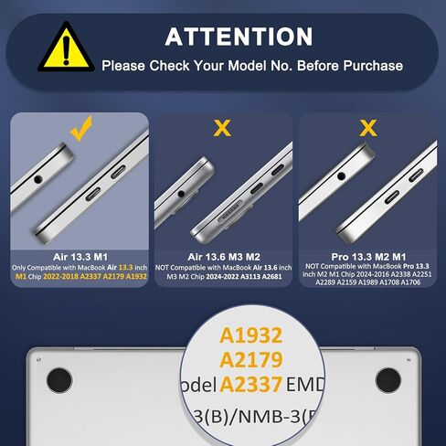 Mosiso متوافق مع MacBook Air 13 بوصة Case 2022 2021 2020 2019 2018 الإصدار A2337 M1 A2179 A1932 Touch ID ، غطاء صلبة بلاستيكية متوافقة مع MacBook Air 13.3 بوصة ، والكرز الأحمر in Kuwait