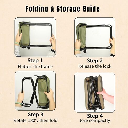 Folding Camp Stool, Lightweight Foldable Camping Stool, Compact Mini Chair for Outdoor Activities, Hiking, Fishing, and Travel, Portable and Durable, Holds Up to 265 lbs (Regular) in Saudi Arabia