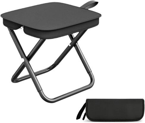 Portable Folding Camping Stool, 11-inch Ultra-Light and Foldable Backpack Stool, Carbon Steel Material, 300-Pound Load-Bearing Capacity Camping Ottoman,Pop up Stool Suitable for Various Outdoor in Saudi Arabia