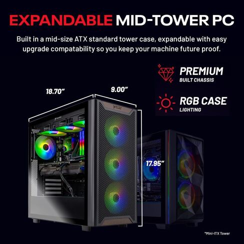 Skytech Gaming Chronos 3 Desktop PC, Ryzen 7 7700X 4.5 GHz (5.4GHz), NVIDIA RTX 5070 12GB, 1TB NVMe SSD, 32GB DDR5 RAM 5600 RGB, 850W Gold PSU, 360mm ARGB AIO, Wi-Fi, Win 11 in Saudi Arabia