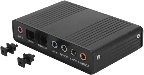 محول الصوت ، USB 5.1 محول صوت بطاقة الصوت الخارجي للكمبيوتر لتسجيل الكاريوكي 6 قناة ضوئية S/PDIF Audio Sound Adapter لتسجيل الكمبيوتر المحمول الكمبيوتر المتوافق مع WIN10/8/7/XP in Saudi Arabia