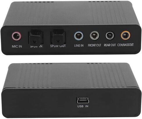 محول الصوت ، USB 5.1 محول صوت بطاقة الصوت الخارجي للكمبيوتر لتسجيل الكاريوكي 6 قناة ضوئية S/PDIF Audio Sound Adapter لتسجيل الكمبيوتر المحمول الكمبيوتر المتوافق مع WIN10/8/7/XP in Saudi Arabia