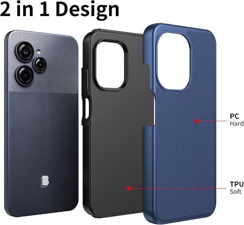 for Blu View Speed Ultra 5G B1660V Phone Case with Screen Protector Black | Dual Layer Heavy Duty Military Grade Shockproof Corner Cover for Blu View Speed Ultra in Saudi Arabia