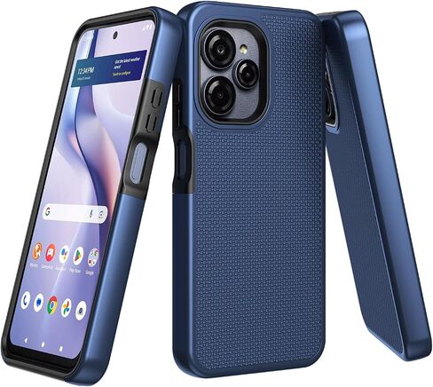 for Blu View Speed Ultra 5G B1660V Phone Case with Screen Protector Black | Dual Layer Heavy Duty Military Grade Shockproof Corner Cover for Blu View Speed Ultra in Saudi Arabia
