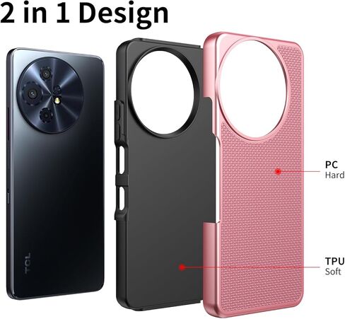 بالنسبة إلى TCL 60 XE NXTPAPER 5G/TCL 50 XL 5G CASE مع واقي شاشة زجاجي مقسى ، حماية مزدوجة للطبقة الثقيلة للصدمات (أسود) in Kuwait