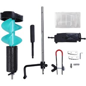 Electric Ice Auger Nylon Corless with Positioning Drill 50cm Lightweight Impact for Shallow Water Ice Fishing Aluminum Alloy Hard Alloy Steel 18in Length 6in Diameter in Kuwait