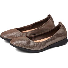 حذاء باليه مسطح Jenette Ease للسيدات من Clarks، جلد أسمر داكن، 8.5 in Kuwait