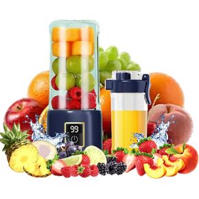 Portable blender, mini juicer, 500ml small juicer, 12 blades, great for blending, convenient, multifunctional, with digital touch screen, suitable for family travel, easy to clean Travel (olive green) in Saudi Arabia
