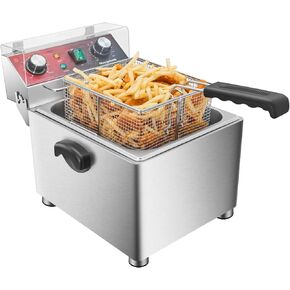 Mvegoiuok Electric Deep Fat Fryer With Basket and Lid 1800W Commercial Deep Fish Fryer With Oil Filtration for Home Use and Restaurant 12.7QT Stainless Steels Oil Fryer in Saudi Arabia