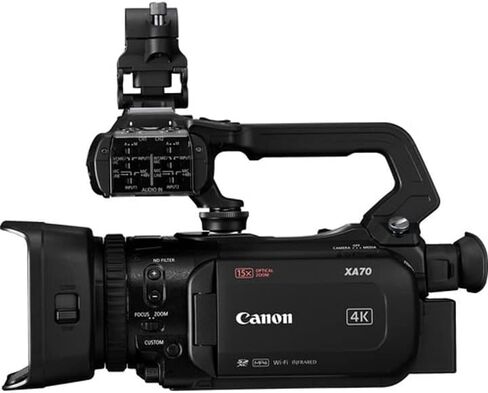 Canon XA70 UHD 4K30 Camcorder مع تركيز التلقائي التلقائي ثنائي بكسل W/ 2x 64GB بطاقات الذاكرة + CASE + TRUPOD + 3 قطعة مرشح + مرشحات + المزيد (متجدد) in Kuwait