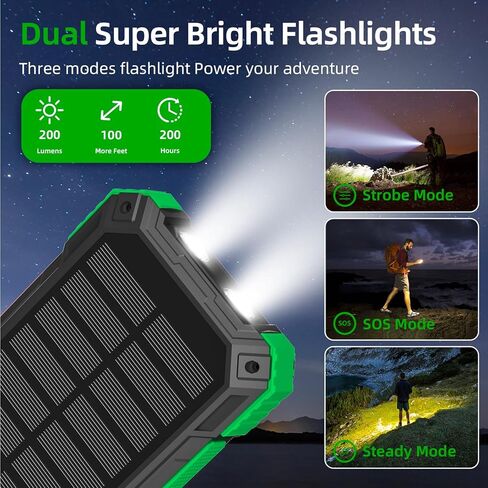 Solar Charger Power Bank 49800mAh Wireless Portable Phone Charger, 22.5W QC3.0 Fast Charging Built in 4 Cables with USB C 6 Outputs & 2 Inputs for All Cell Phone in Saudi Arabia