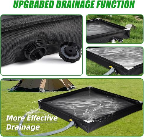 Portable Shower Base, 32"x32"x4" Foldable Camping Shower Pan with Upgraded Detachable Drain Pipe and Mesh Bag, Collapsible Shower Basin for Outdoor, Tent, RV, Beach, Shower Stall Enclosures, Indoor in Saudi Arabia