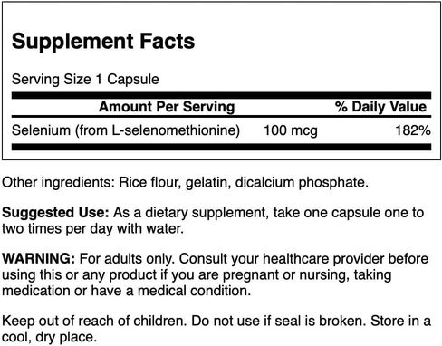 Swanson Selenium (L-Selenomethionine) 100 mcg 200 Capsules in Saudi Arabia