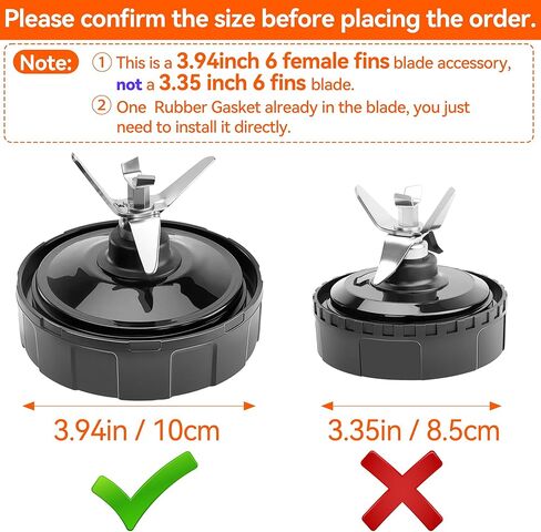 1 حزمة 6 FIND FINS FINS SETCORCOR ANDERSBLY لـ NINJA ، 4in/10cm blender blender parts for ninja auto iq bl450 bl456 bl480 bl480d bl482 ، with hook ، brush ، supber supber (fult fins nline) in Kuwait